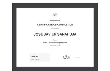 Certificate Of Completion Intellij Idea Developer Guide