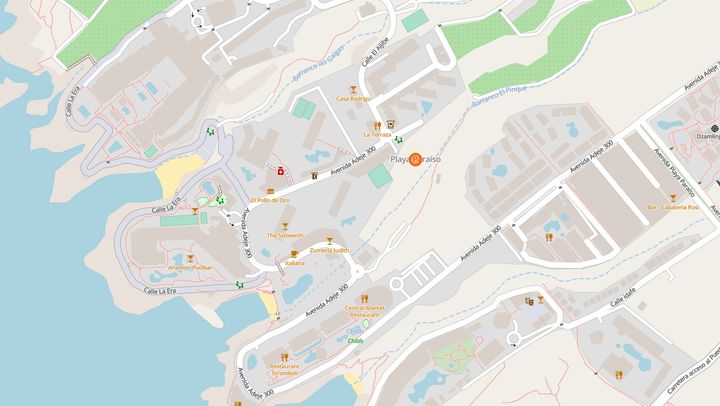 Mapa de diseño web en Playa Paraíso