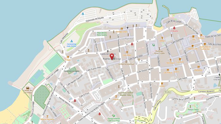 Mapa de diseño web en Puerto de la Cruz